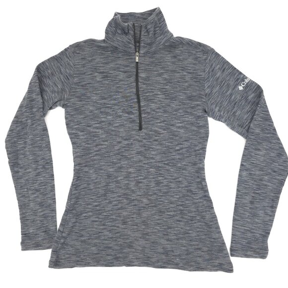 Columbia 1/4 Zip Pullover Shirt Top Womens Small Gray Running Active Athletic - Picture 1 of 8